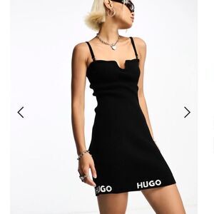 NWT HUGO Sarta mini cami dress in black Hugo Boss ASOS